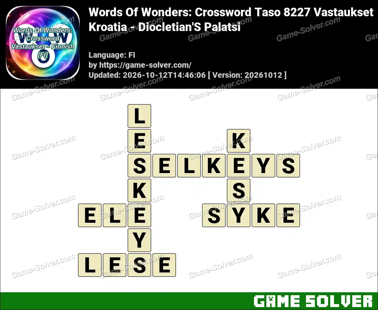 Words Of Wonders: Crossword Taso 8227 Vastaukset – Kroatia – Diocletian’S Palatsi